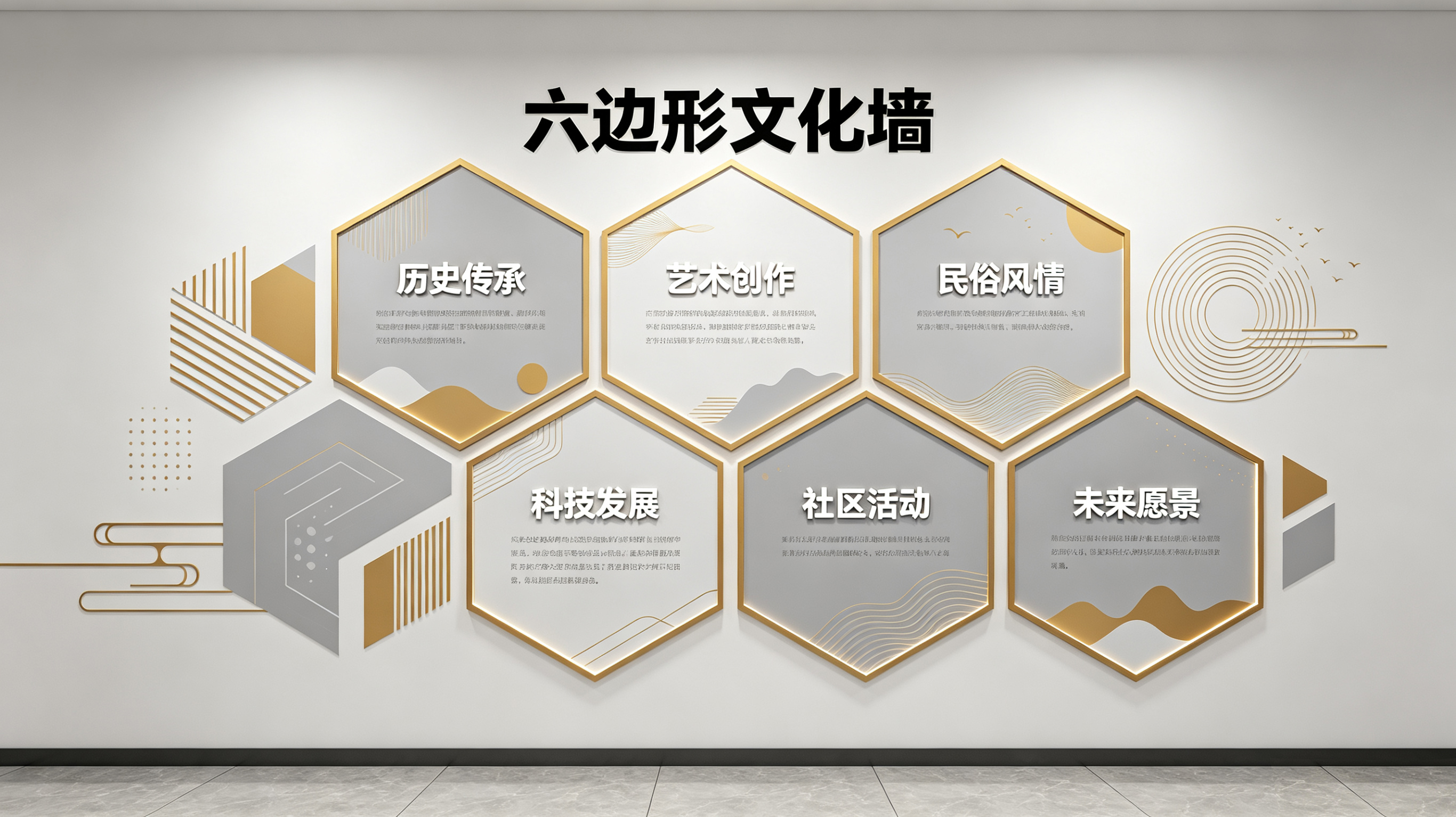 青神企业文化墙 | 六边形信息美学